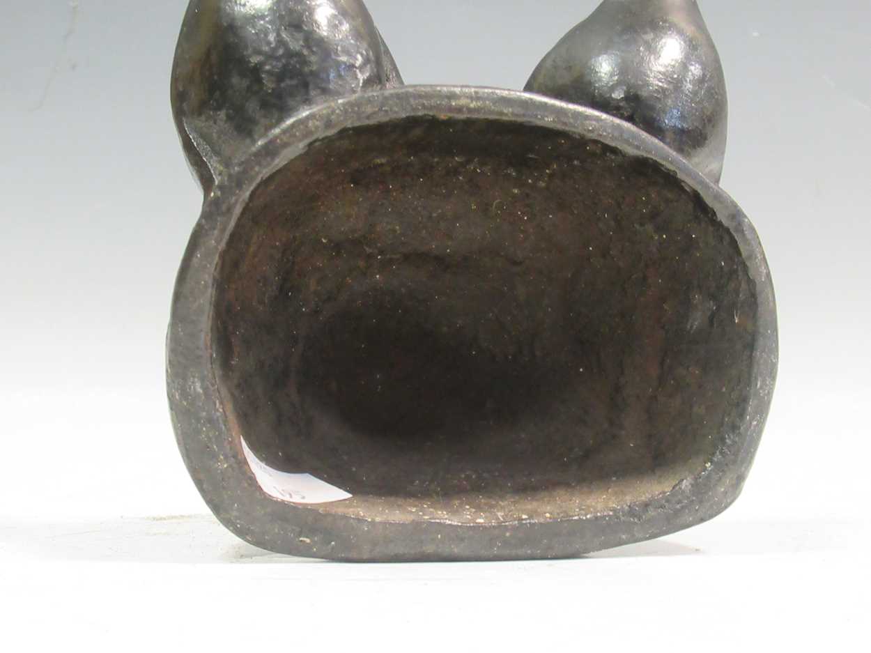 A cast iron doorstop modelled as a fox 16cm high together with another cast as a basket of - Image 3 of 3