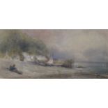 Josiah Wood Whymper (British 1813-1903) Clovelly signed, watercolour26 x 53cm