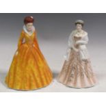 A Royal Doulton model of Queen Elizabeth I and another of Queen Elizabeth II, from the Young