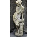 A composite garden statue of classical female nude 122cm high