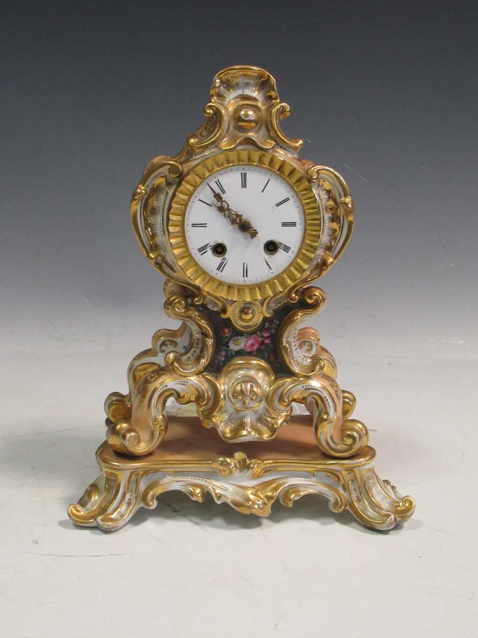 French porcelain clock 28cm high