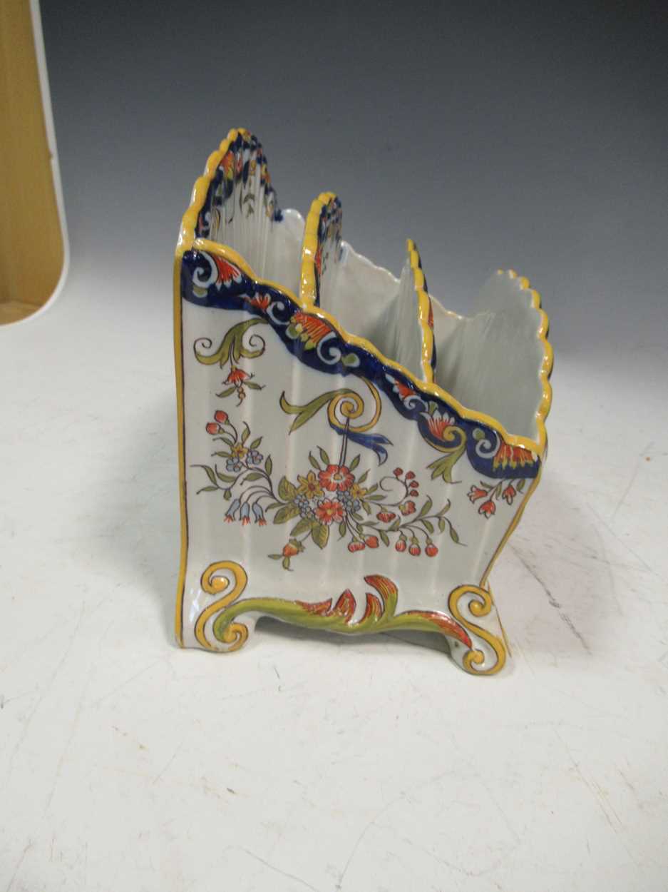 A continental faience letter rack 18cm highProvenance:Landwade Hall, Exning, Suffolk - Image 5 of 7