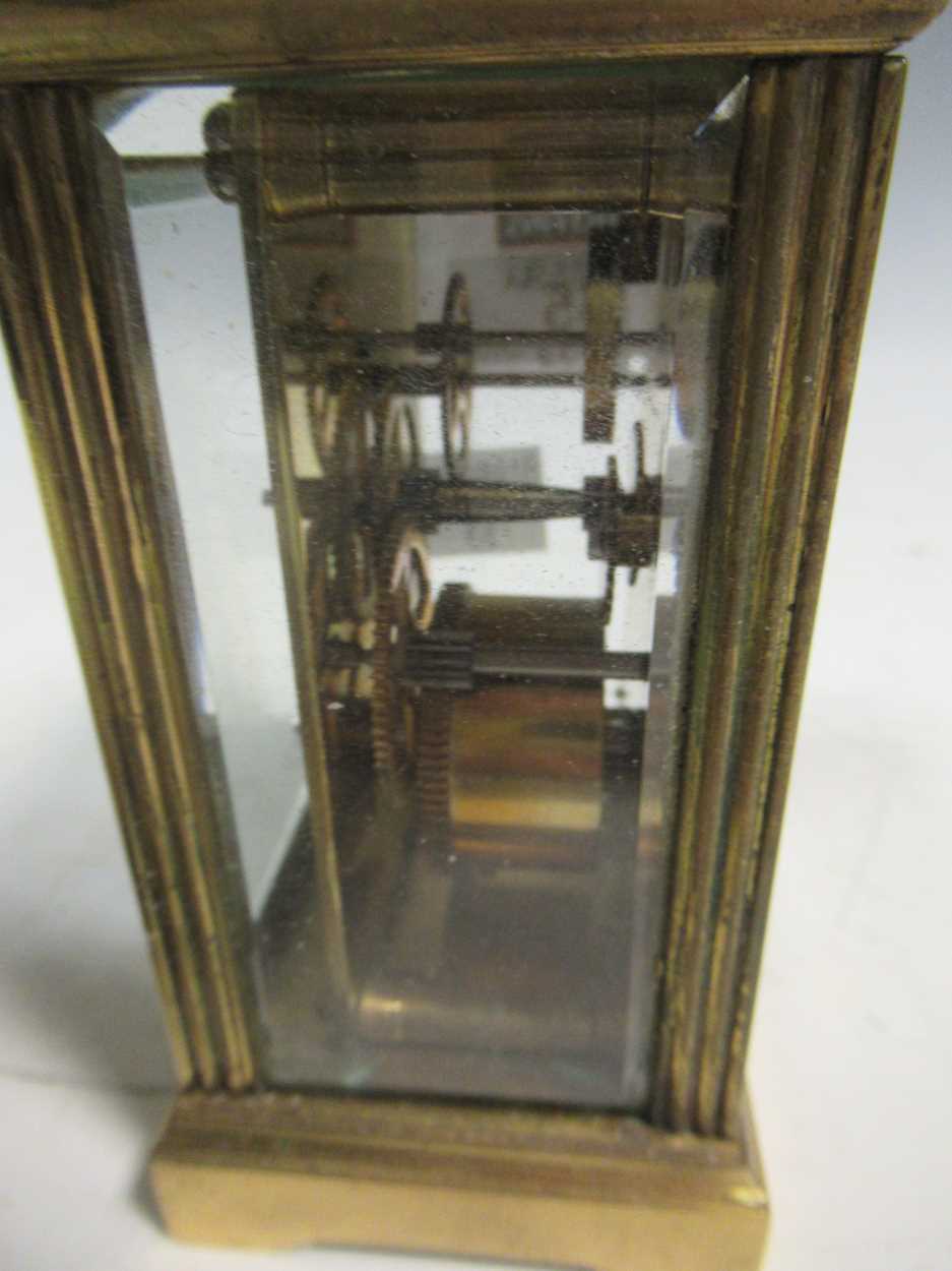 A gilt brass carriage timepiece 13cm high - Image 4 of 5