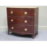 A Regency mahogany bow front chest of drawers, 92 x 92 x 55 cmCondition report: General ware and