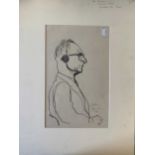 Abs Abrahams, Adolf Eichmann on trial, pencil, signed and dated "Jerusalem 1961", mounted, unframed,