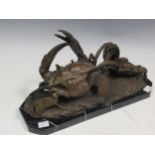 A modern bronze model of two crabs 21cm high and 34cm wide
