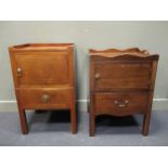 Two similar 19th century mahogany night cupboards/ bedside cabinets 81 x 50 x 45cm and 75 x 53 x