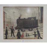 After Lowry - Locomotive print, 46 x 57cm