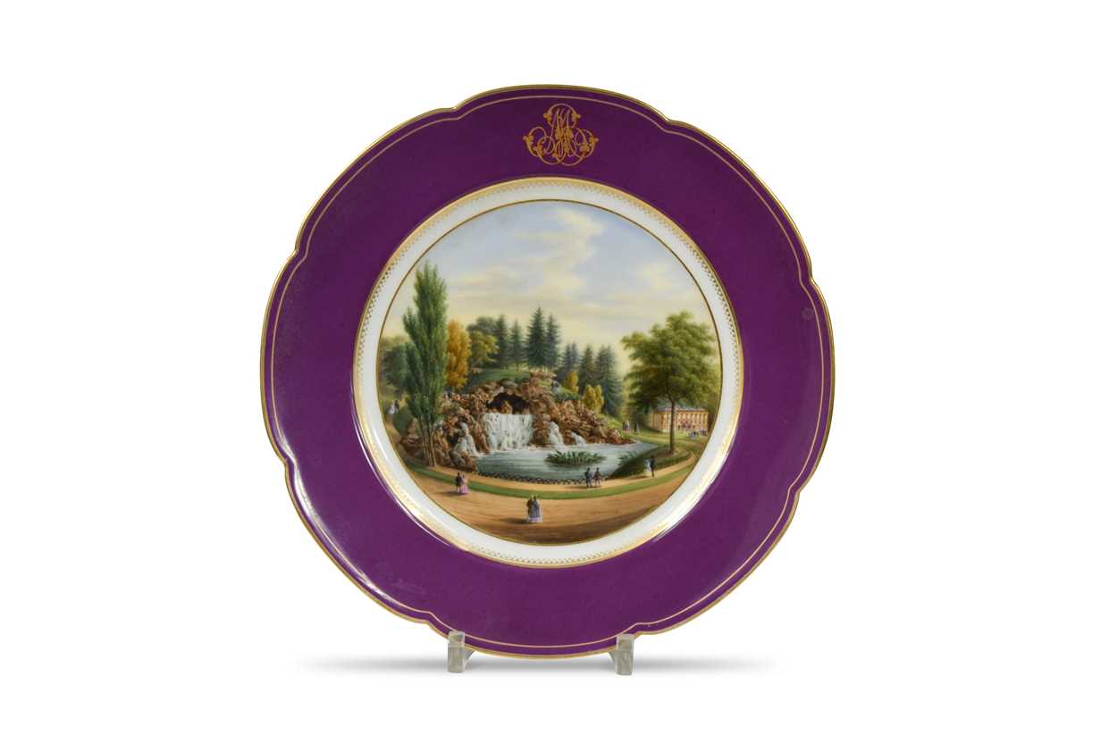 A French dessert plate, manufactured by Lahoche, Palais Royal, Paris, circa 1870,