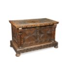 A continental oak coffer, early 20th century,