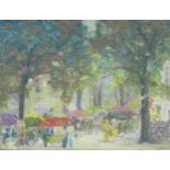 French school (20th century)Market sceneOil on canvas laid on boardSigned indistinctly lower