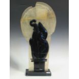 Charles Bray (1922-2012), a studio glass sculpture 72cm high, signey "BRAY" to base (repaired)