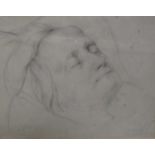 Follower of Sir John Everett Millais, study of a sleeping woman, signed indistinctly and dated '