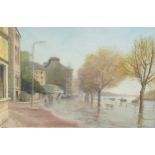 H Washman, View of the Thames, possibly near Putney, oil on board, signed lower right, 29 x 45cm