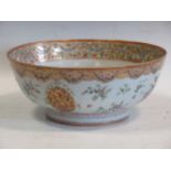A large Sampson punch bowl, decorated in 18th century Chiense style, 36cm diameterCondition