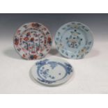 A 18th century Delft polychrome plate and two Chinese plates (3)