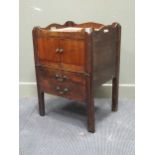 A George III mahogany night cupboard/ bedside cabinet 75 x 53 x 47cmProvenance:Landwade Hall,