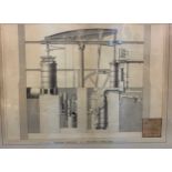 Walter Joseph Meller (1848-1946), Design for a steam engine, watercolour and ink, 35 x 48cm,