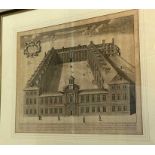 David Loggan, St Catharine's College, Cambridge, late 17th century engraving, 37 x 47cm (sheet; some