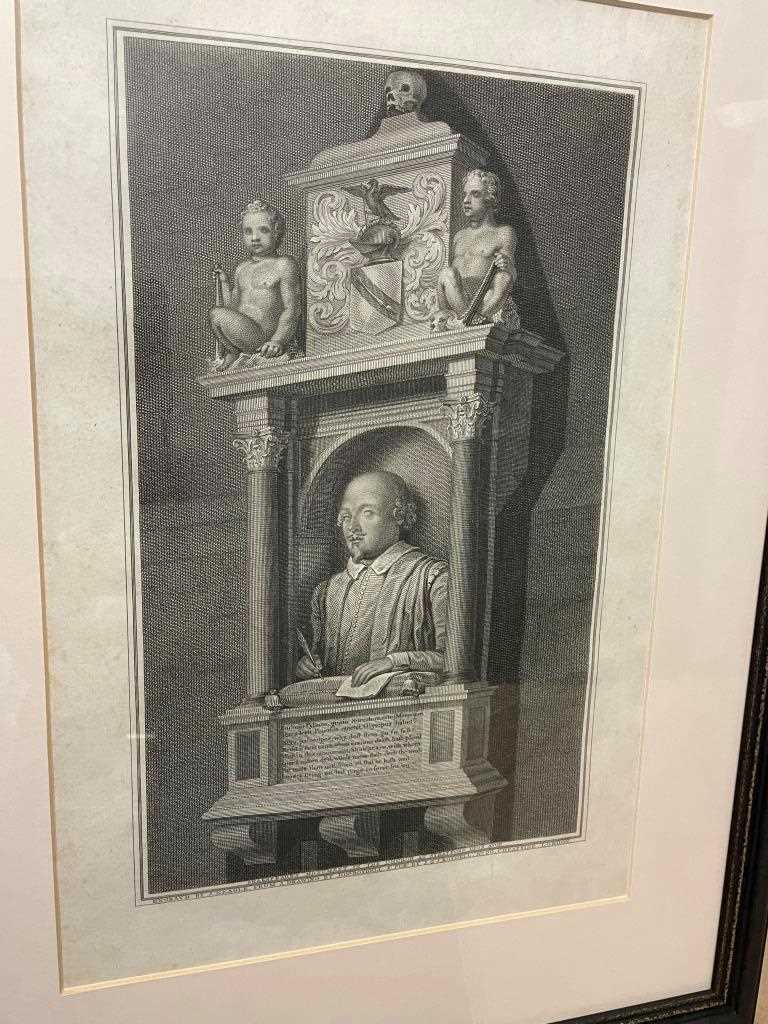 British writers and actors. Collection of prints and engravings, including:Shakespeare's Monument,