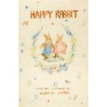 Eileen Soper, four original illustrations for Happy Rabbit, published Macmillan 1947, three with