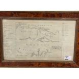 Mauritania et Numidia, pen and ink map with numbered key to both sides, 19th century, 21 x 37cm,