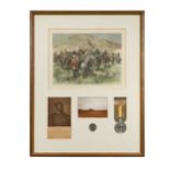 South Africa, Zulu War, coloured steel engraving of Sir G Wolseley presenting the Victoria Medal
