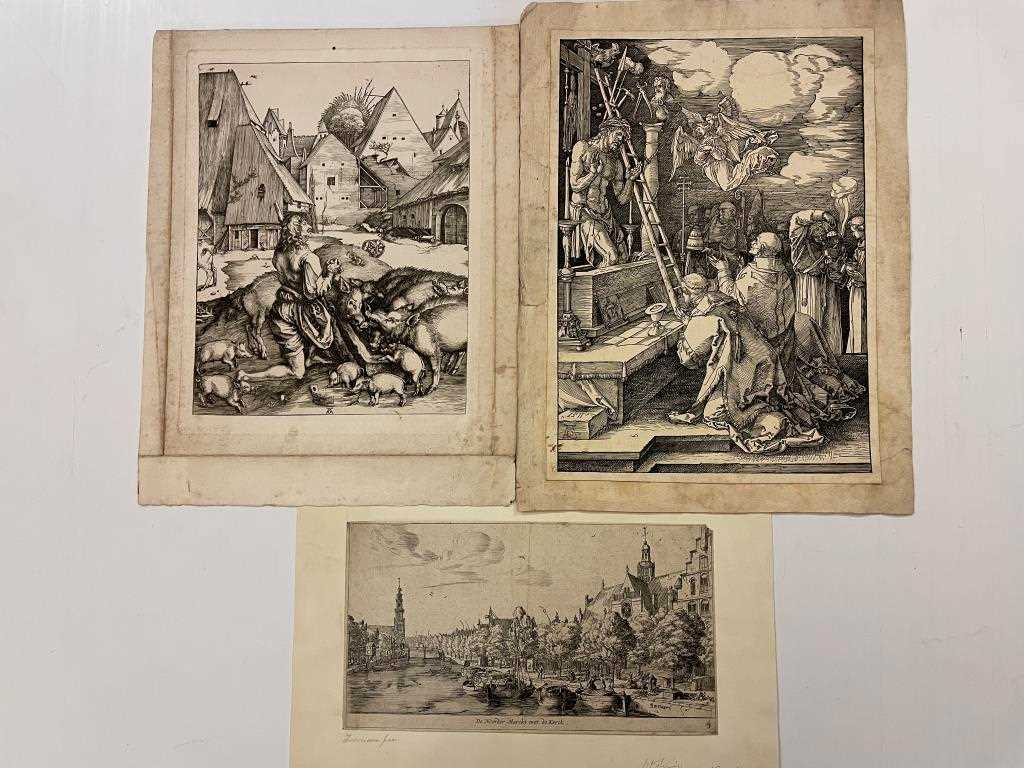 Reinier Nooms, called Zeeman (c. 1623-1667) De Noorder Market met de Kerck, laid paper etching,