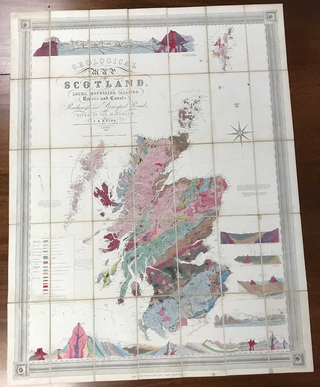 KNIPE (J A) Geological Map of Scotland, Lochs, Mountains, Islands, Rivers and Canals. The Railways - Image 4 of 7