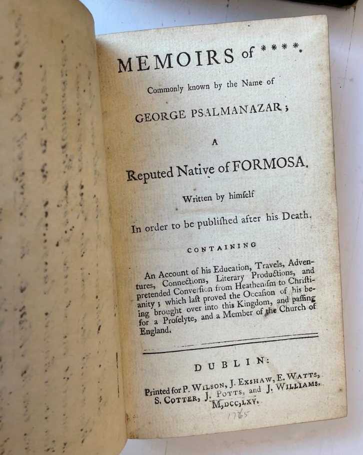 PSALMANAZAR (George) Memoirs of ****... a Reputed Native of Formosa. Written by Himself, 1st Irish - Image 4 of 8