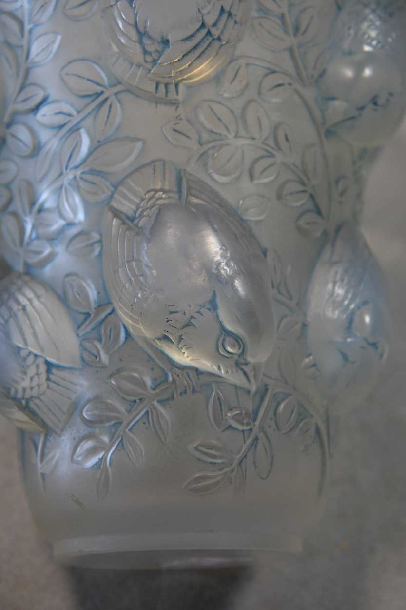 Saint-Francois, an R. Lalique opalescent glass vase, circa 1930, - Image 7 of 7