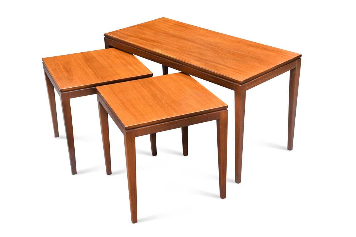 A set of three Mid-Century teak tables,