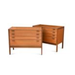 A pair of Meredew teak secretaire chests of drawers, 1960s,