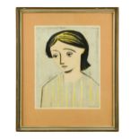 William Scott CBE, RA (British 1913-1989) Portrait of a Girlsigned and numbered 'William Scott 7/60'