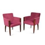 A pair of Art Deco style armchairs in the manner of Emile Jacques Ruhlmann,