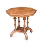 Attributed to Alfred Waterhouse for Howard & Sons, a Gothic Revival parquetry hall table,