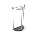 A polished alloy umbrella/stick stand, 20th century,