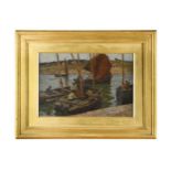 John Terrick Williams RA, RI, ROI (British 1860-1936) Boats in the harbour, Concarneausigned '
