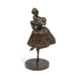 A 20th century bronze model of a ballerina signed Hemfield, modelled en pointe, signed to the base