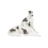 A large Goldscheider model of two Borzoi, naturalistically modelled, printed and impressed marks