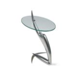 § Pierangelo Caramia (Italian, born 1957), 'Arcadia-Swing' side table, 1987, polished aluminium with