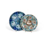 Charles Passenger for William De Morgan, two Persian style shallow dishes,