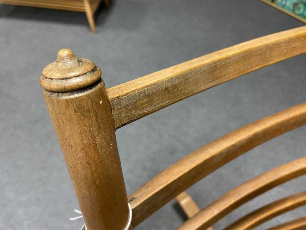 A Cotswold School ask ladder-back rocking chair, - Image 6 of 9