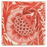 William De Morgan, Fulham, a BBB variant ruby lustre tile,