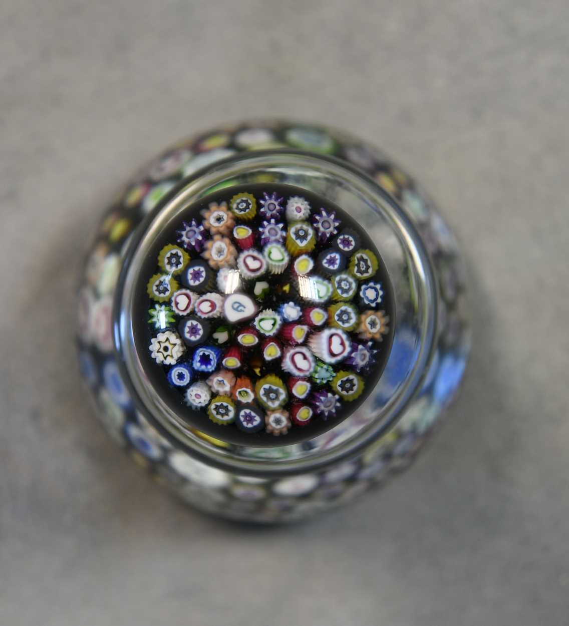 An Old English millefiori glass inkwell and stopper, possibly Bacchus, - Image 7 of 11