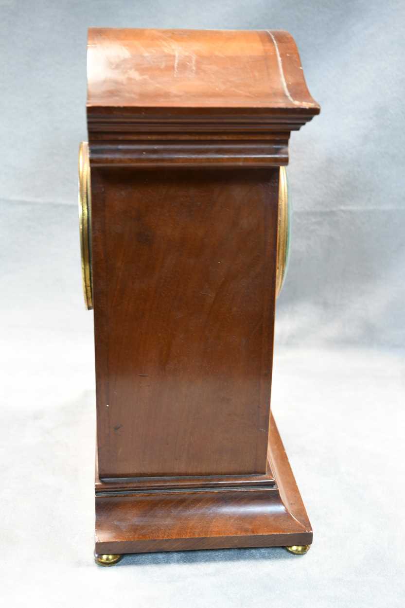 An Art Nouveau inlaid mahogany mantle clock, - Image 3 of 14