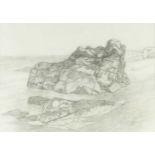 § § Elisabeth Vellacott (British 1905-2002) Rock formation pencil drawing 34 x 49cmProvenance: