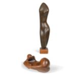 § John Fox (British, died 1991), a carved walnut stylised female form,