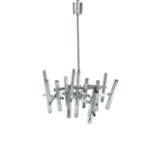 A mid-century chrome chandelier by Gaetano Sciolari,