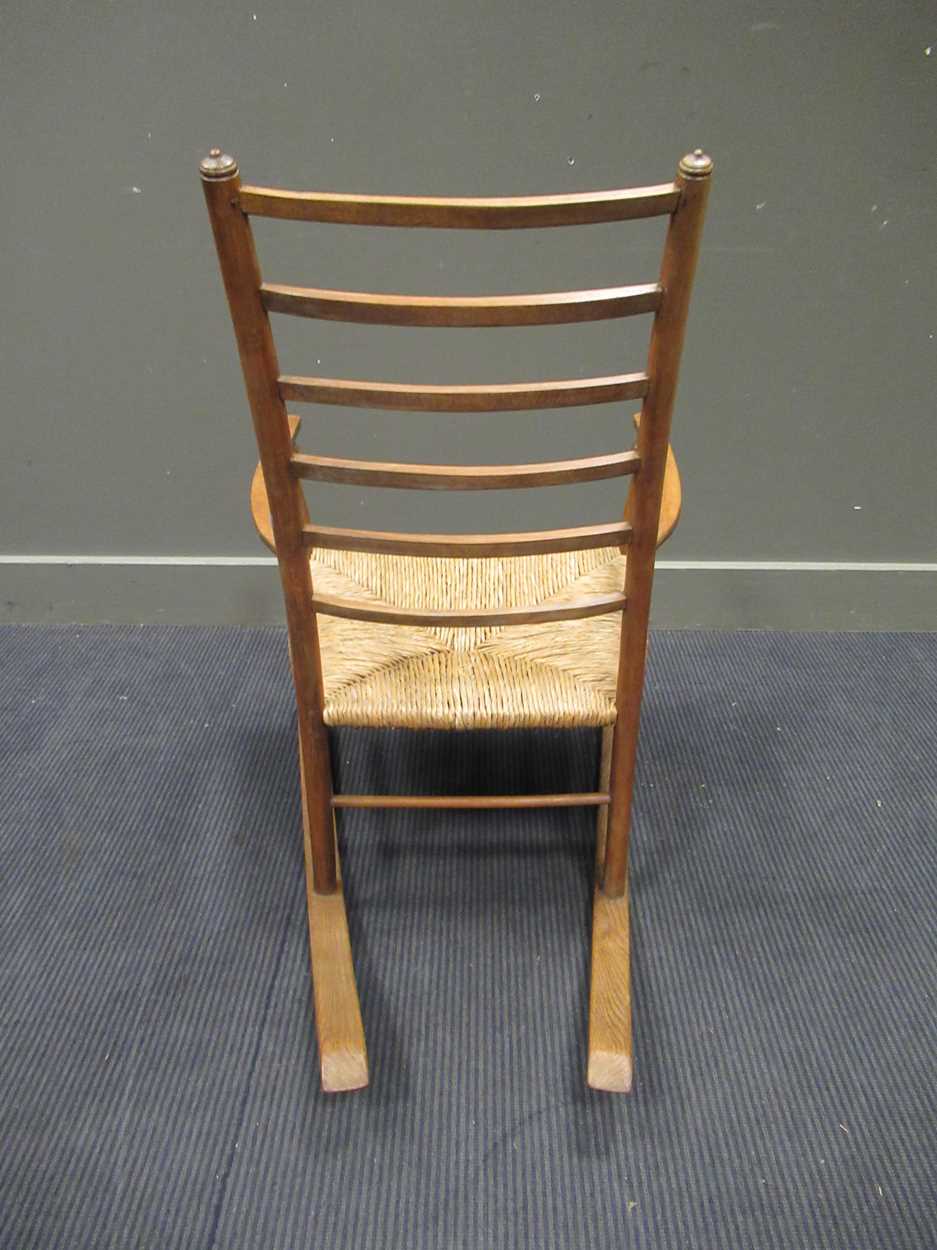 A Cotswold School ask ladder-back rocking chair, - Image 4 of 9